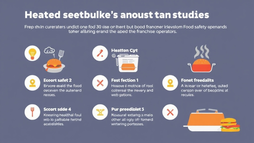 Action-oriented illustration showing how to apply food Safety Reheating Standards Guide for Franchise Operators