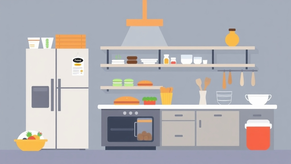 Illustration breaking down the fundamentals of food Storage Requirements: Commissary Kitchen Guide for Franchises