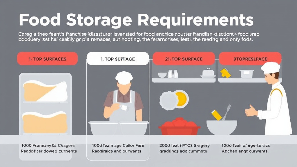 Practical workflow diagram for food Storage Requirements: Food Prep Surfaces Guide for Franchises