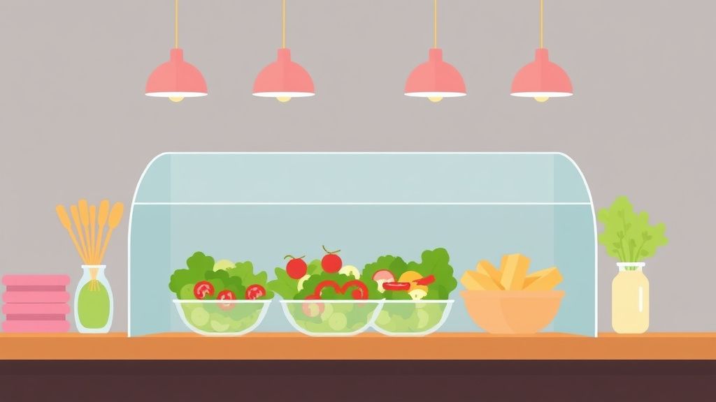 Educational graphic covering the essentials of food Storage Requirements: Salad Bar Guide for Franchises