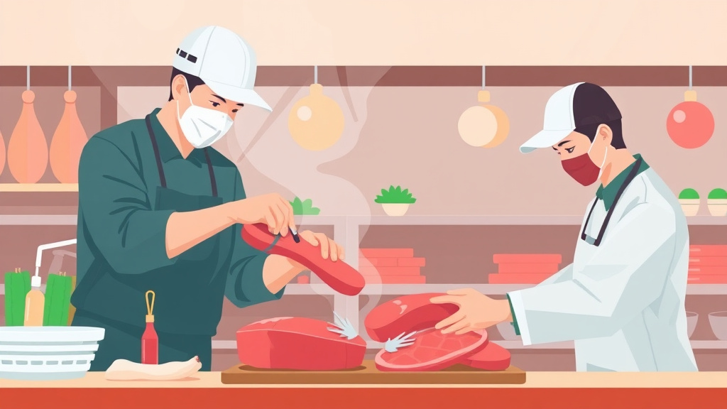 Detailed visual representation of health Inspection Preparation: Raw Meat Handling for Franchise Operators