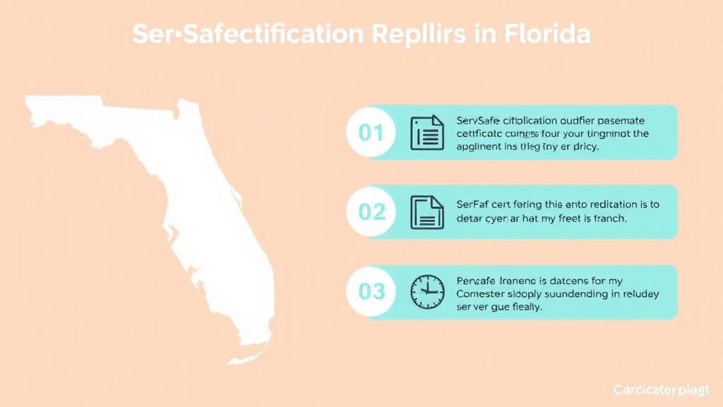 Practical checklist visual for servSafe Certification Requirements in Florida