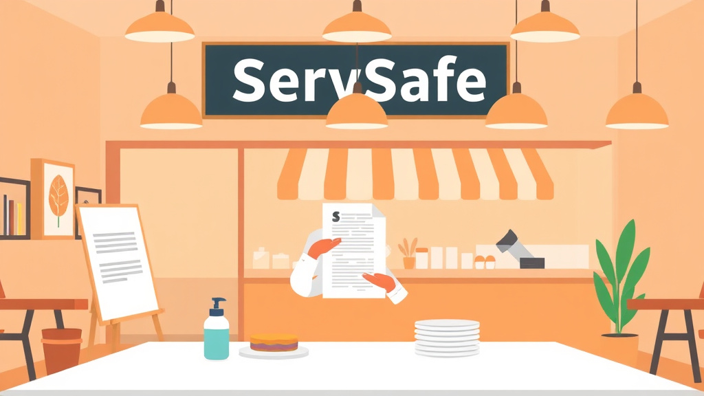 Visual overview of servSafe Certification Requirements in Illinois with key concepts highlighted