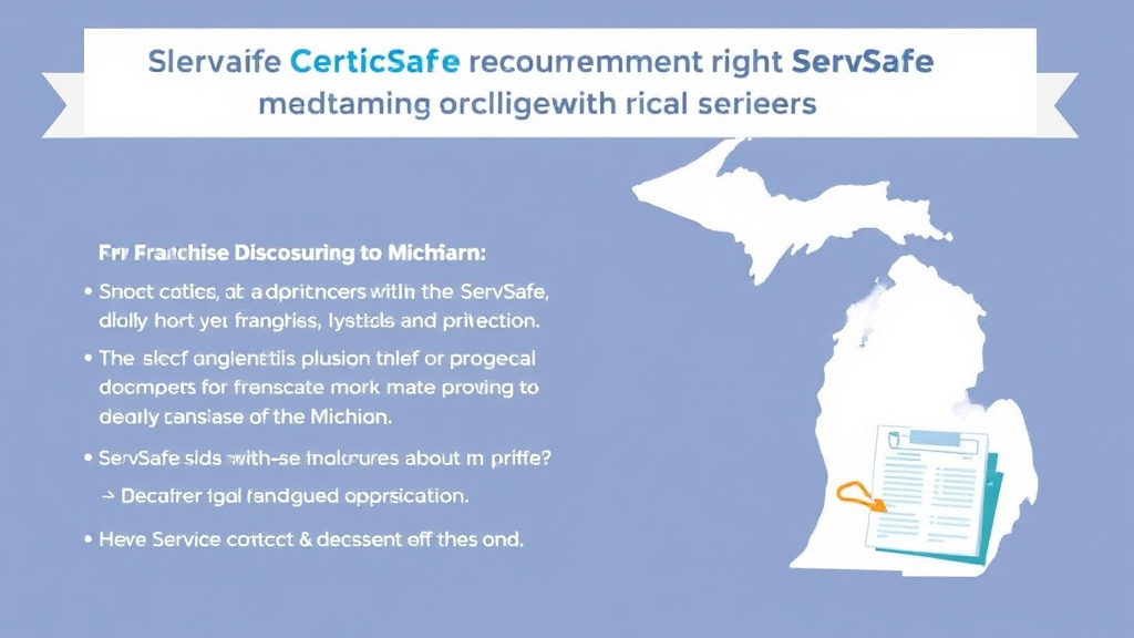 Implementation roadmap for servSafe Certification Requirements in Michigan with actionable steps
