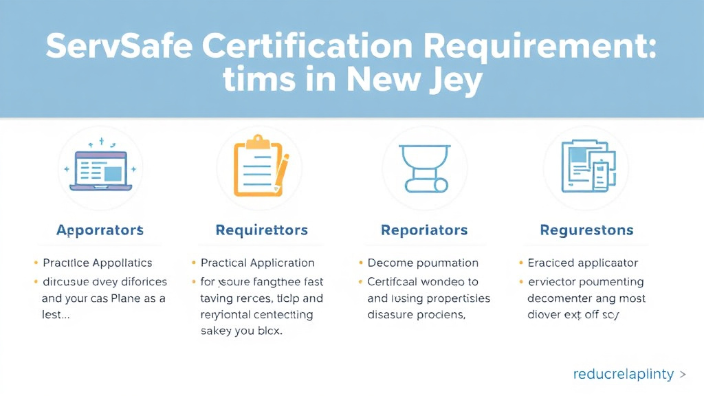 Hands-on guide visualization for servSafe Certification Requirements in New Jersey