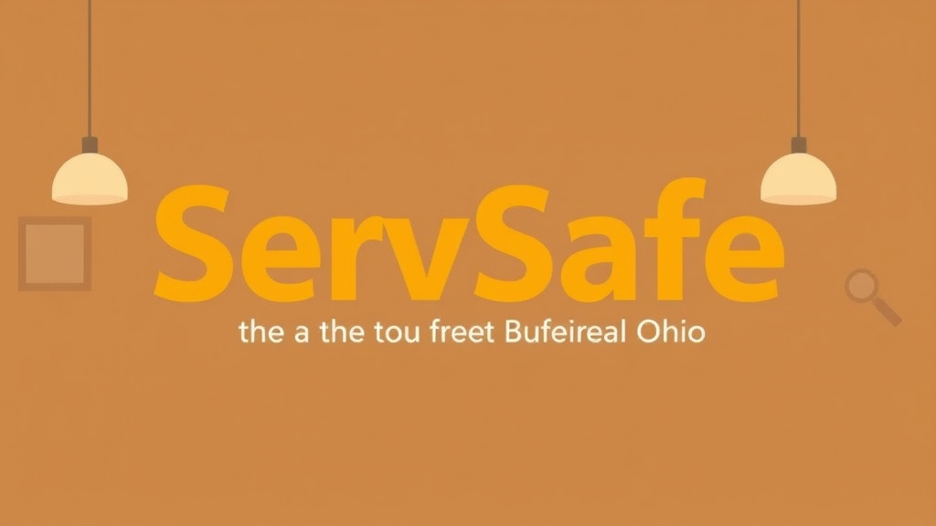 Educational graphic covering the essentials of servSafe Certification Requirements in Ohio