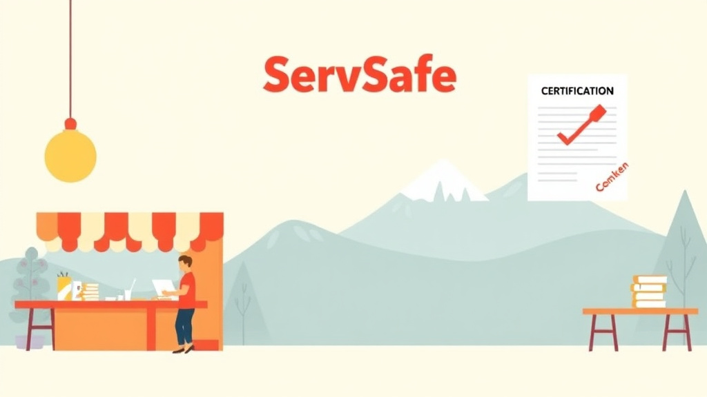 Educational graphic covering the essentials of servSafe Certification Requirements in Oregon