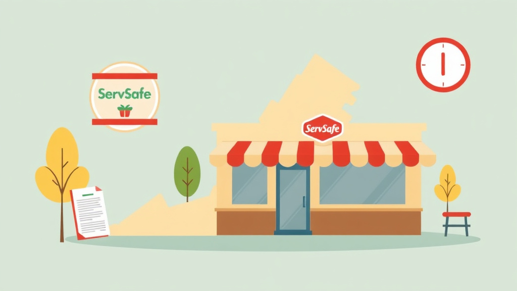 Clear illustration of servSafe Certification Requirements in Virginia with supporting details