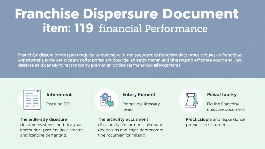 Process flow illustration for putting franchise Disclosure Document: Item 19 Financial Performance Guide into action