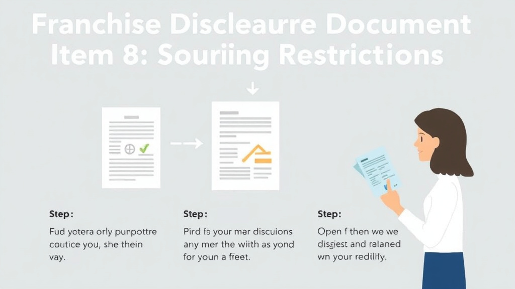 Process flow illustration for putting franchise Disclosure Document: Item 8 Sourcing Restrictions Guide into action