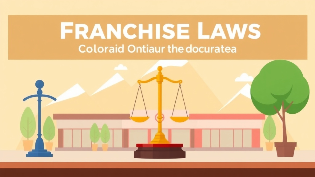 Educational graphic covering the essentials of franchise Laws in Colorado: Operator Compliance Guide
