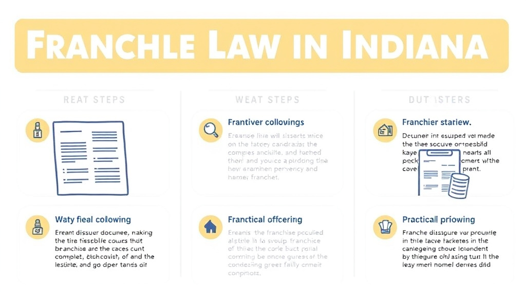 Action-oriented illustration showing how to apply franchise Laws in Indiana: Operator Compliance Guide