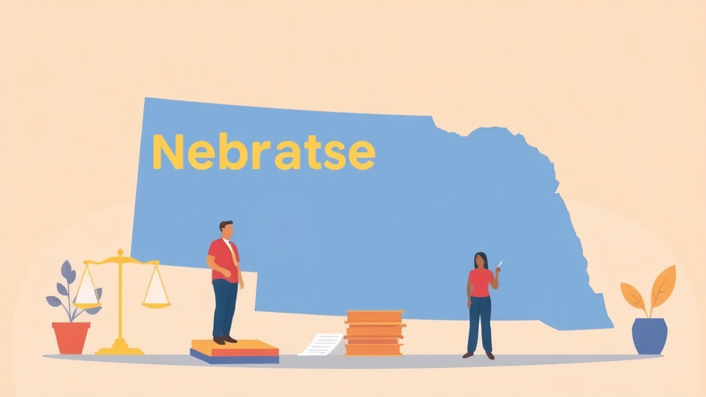 A professional illustration depicting franchise Laws in Nebraska: Operator Compliance Guide