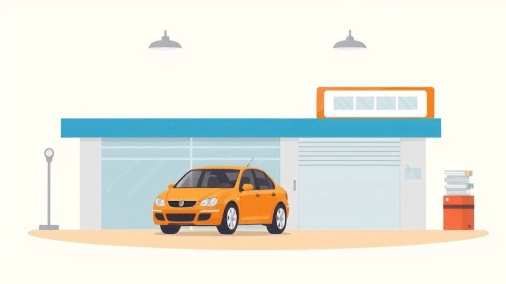 A professional illustration depicting auto Repair Franchise Compliance Guide