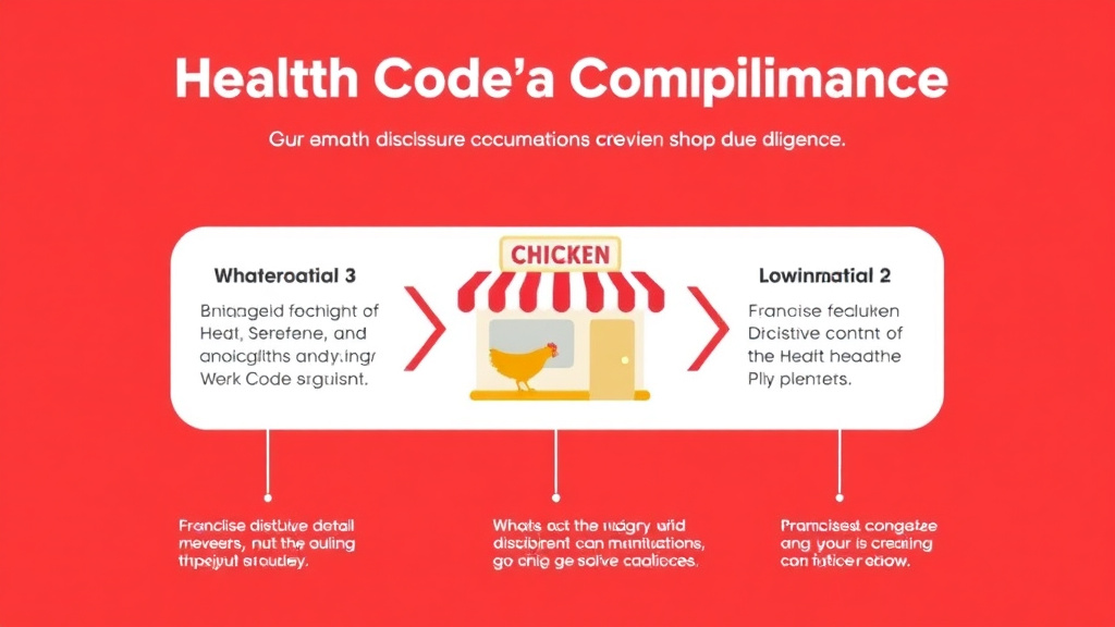 Action-oriented illustration showing how to apply health Code Compliance for Chicken Franchises