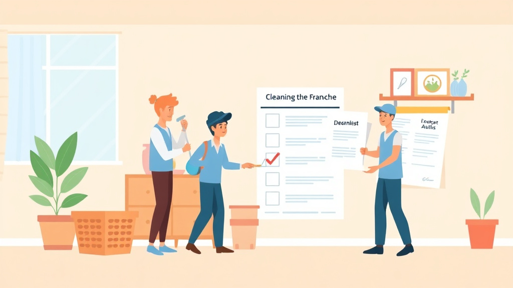 Visual overview of cleaning Service Franchise Audit Checklist with key concepts highlighted