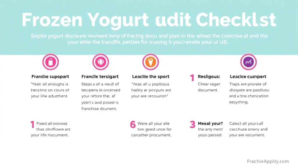 Practical checklist visual for frozen Yogurt Franchise Audit Checklist