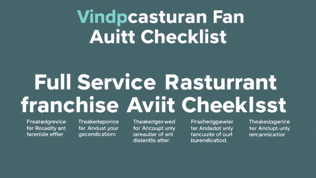 Process flow illustration for putting full Service Restaurant Franchise Audit Checklist into action