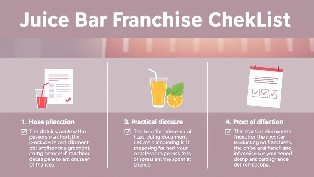 Step-by-step visual guide for implementing juice Bar Franchise Audit Checklist