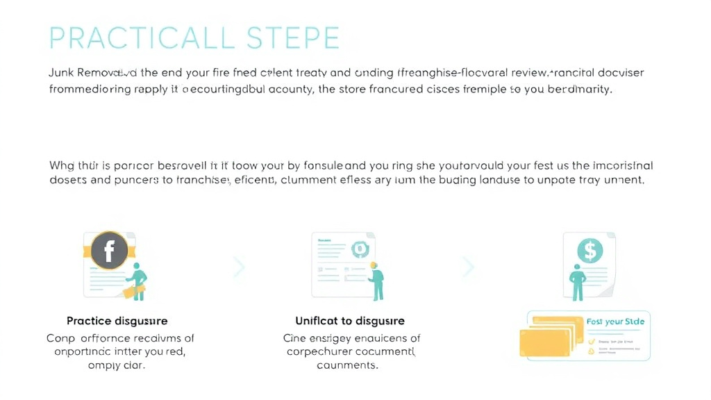 Action-oriented illustration showing how to apply junk Removal Franchise Compliance Guide