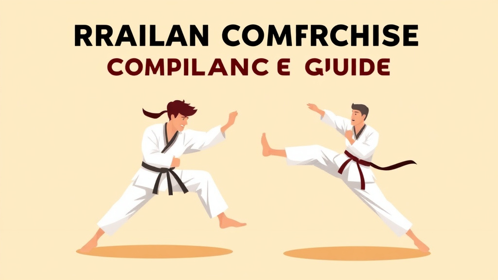 Clear illustration of martial Arts Franchise Compliance Guide with supporting details