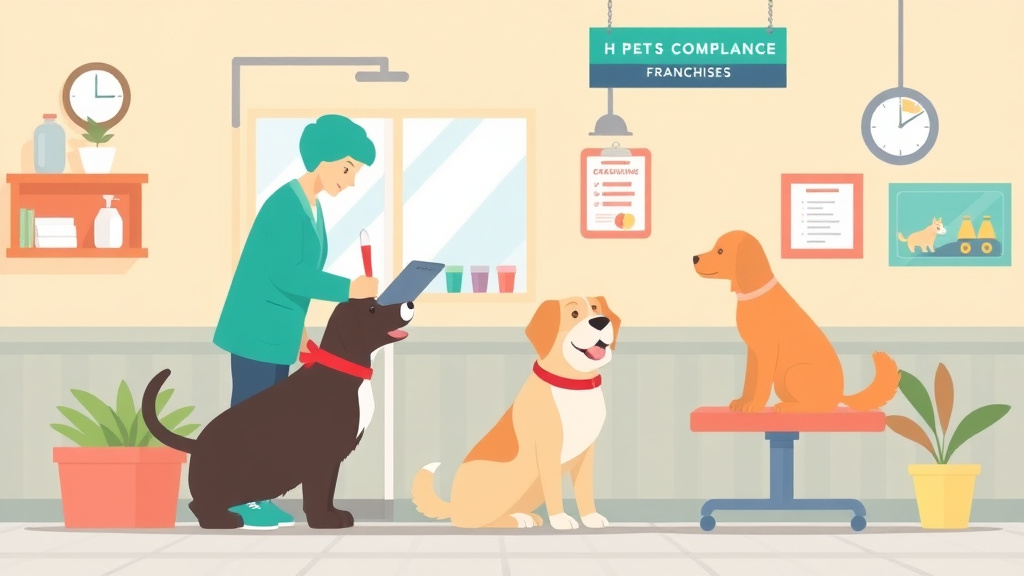 Educational graphic covering the essentials of health Code Compliance for Pet Grooming Franchises