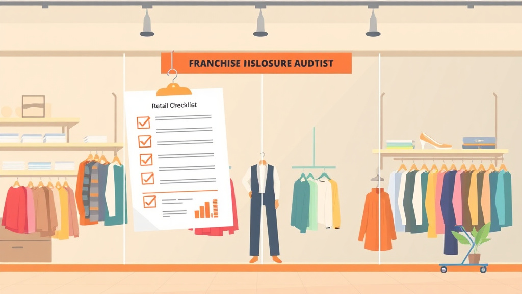 Educational graphic covering the essentials of retail Clothing Franchise Audit Checklist