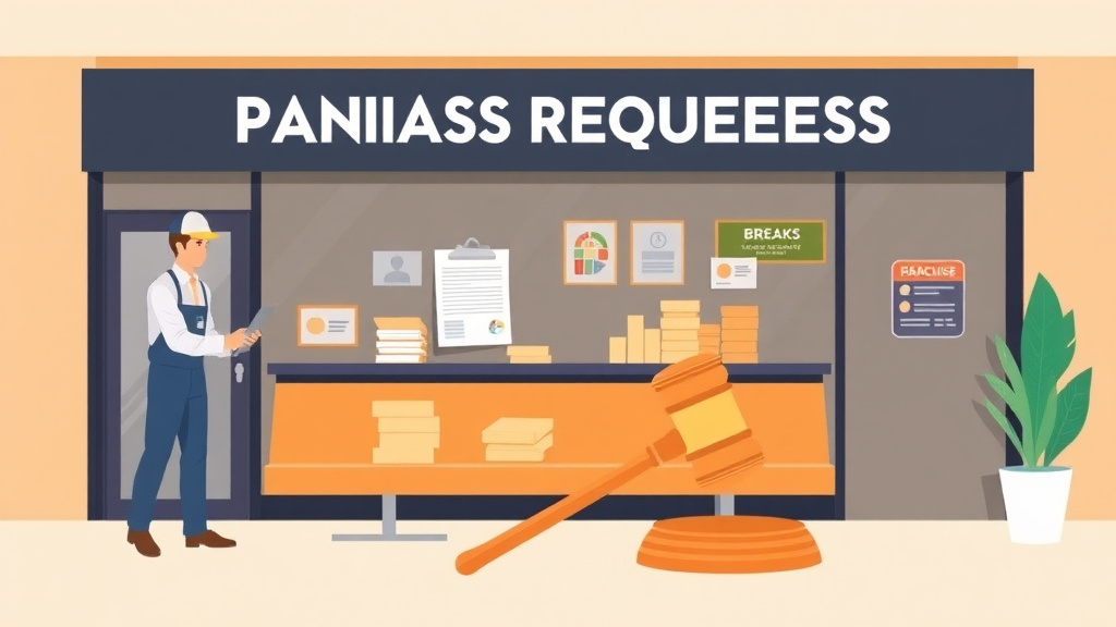 Visual overview of break Law Requirements for Franchise Workers in Pennsylvania with key concepts highlighted
