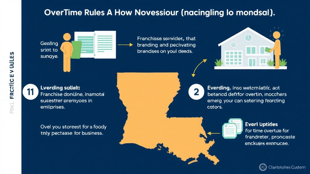 Process flow illustration for putting overtime Rules for Franchise Employees in Louisiana into action