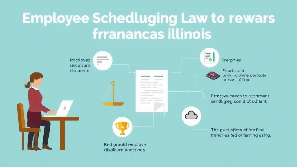 Process flow illustration for putting employee Scheduling Laws for Franchises in Illinois into action