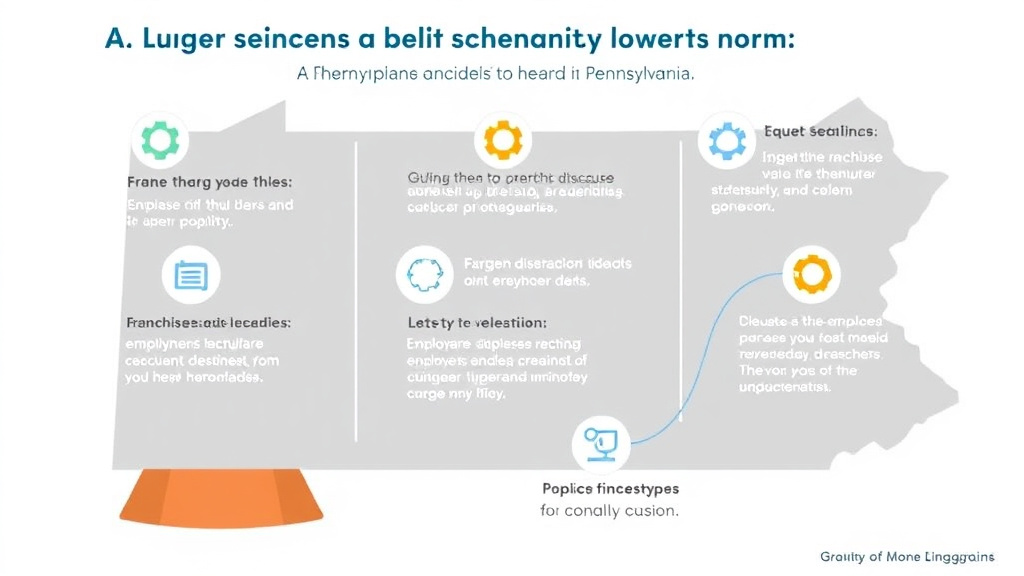 Process flow illustration for putting employee Scheduling Laws for Franchises in Pennsylvania into action
