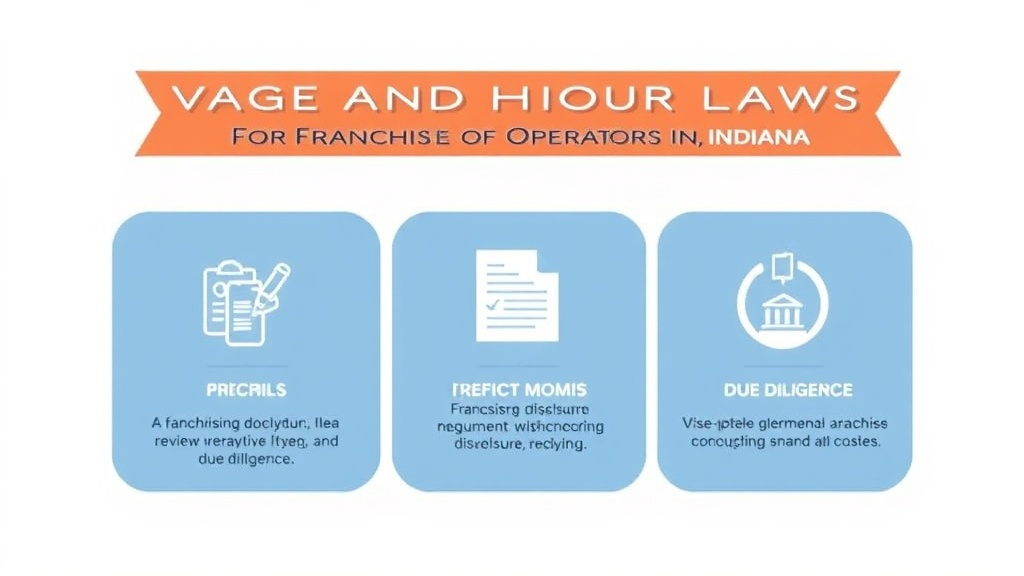 Process flow illustration for putting wage and Hour Laws for Franchise Operators in Indiana into action