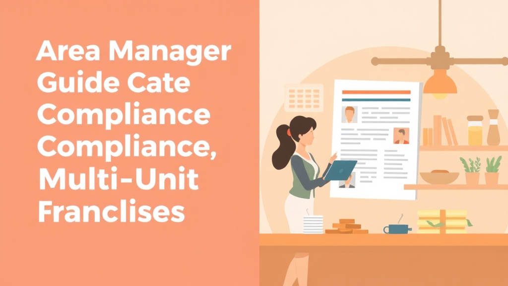 An informative visual explaining area Manager Guide: Catering Compliance for Multi-Unit Franchises for beginners and professionals