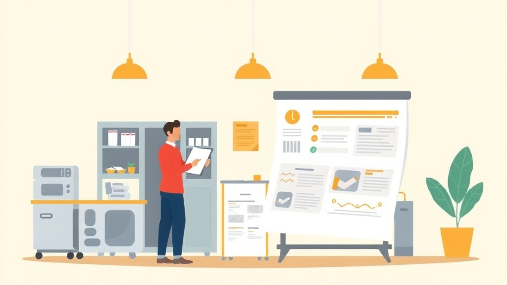 Conceptual diagram showing how area Manager Guide: Equipment Maintenance for Multi-Unit Franchises works in practice