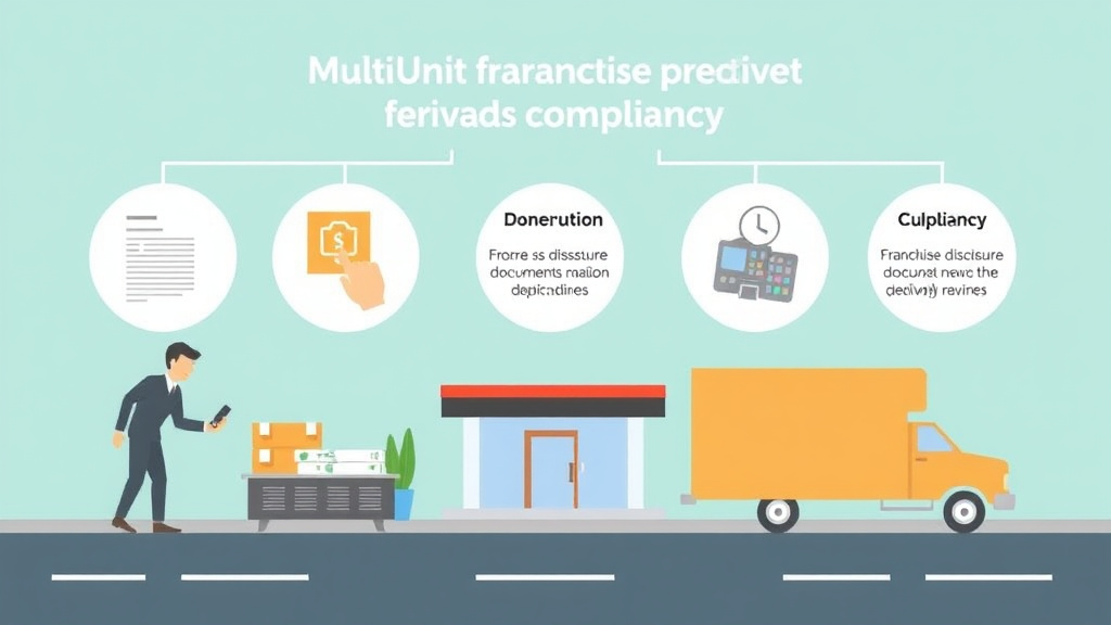 Process flow illustration for putting multi-Unit Franchise Management: Delivery Compliance into action