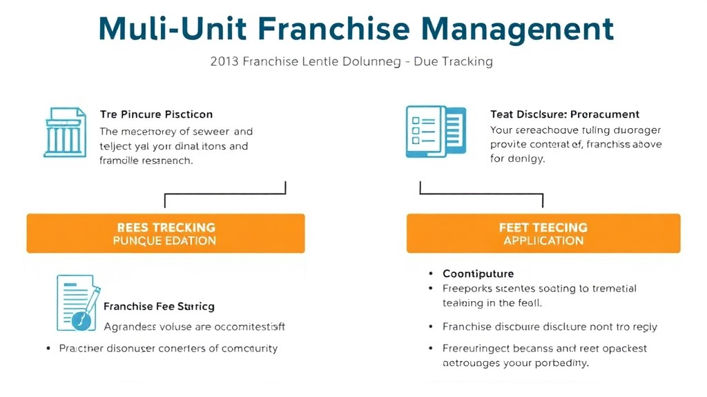 Action-oriented illustration showing how to apply multi-Unit Franchise Management: Franchise Fee Tracking