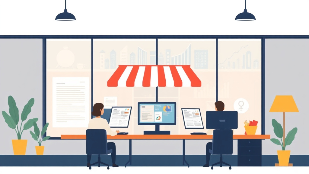 A professional illustration depicting multi-Unit Franchise Management: Remote Monitoring